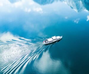 boat on the open water